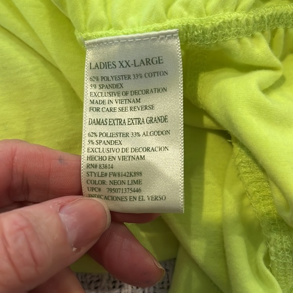 Tangerine XXL Safety Green Color Ruched at sides EUC Might not have ever worn - Picture 4 of 7